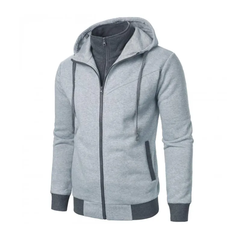 Men's Casual Sports Colorblock Double Zipper Slim Fit Hoodie 71768859M sold by Manly