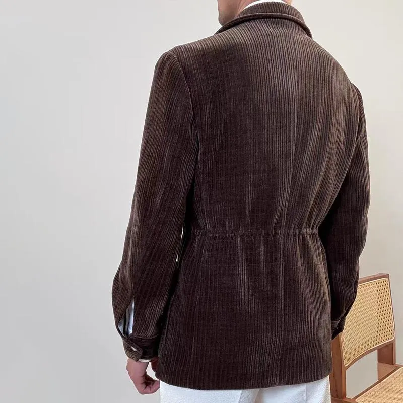 Men's Vintage Corduroy Notch Lapel Multi-pocket Two Buttons Blazer 19638199Z sold by Manly product image thumbnail 3