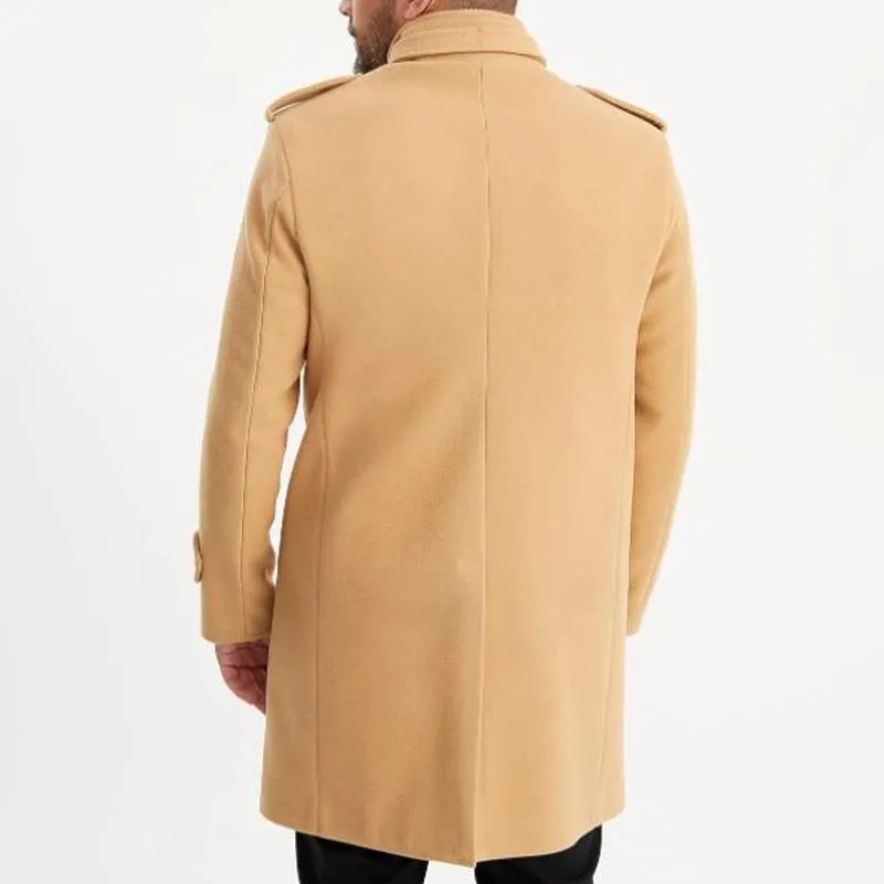 Men's Fashion Solid Color Stand Collar Single Breasted Mid-length Coat 86644266Z sold by Manly product image thumbnail 5