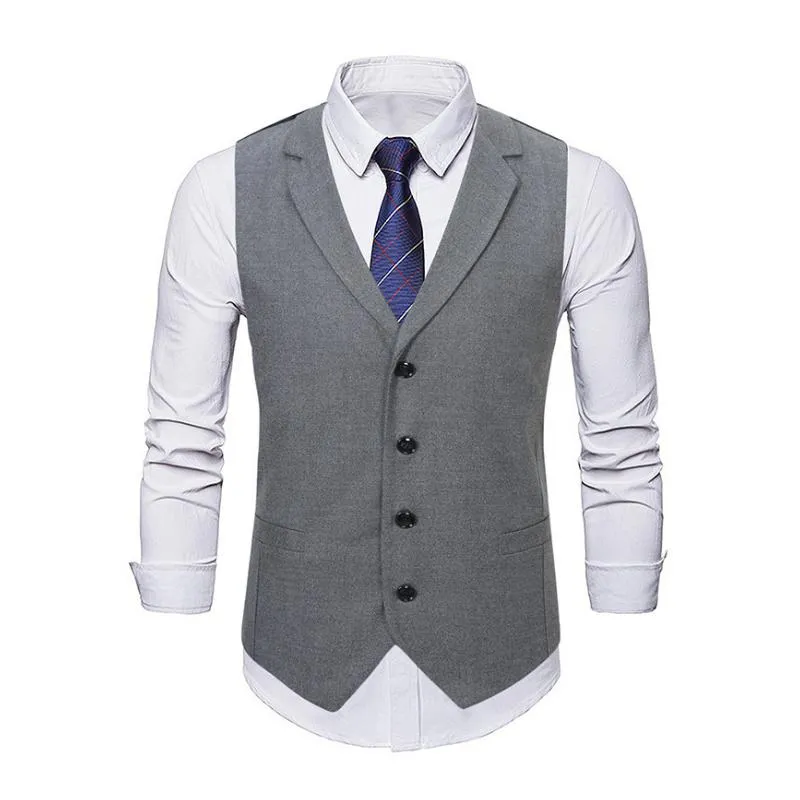 Men's Casual Notch Lapel Single-breasted Slim-fit Suit Vest (Shirt and Tie Excluded) 91085518M sold by Manly