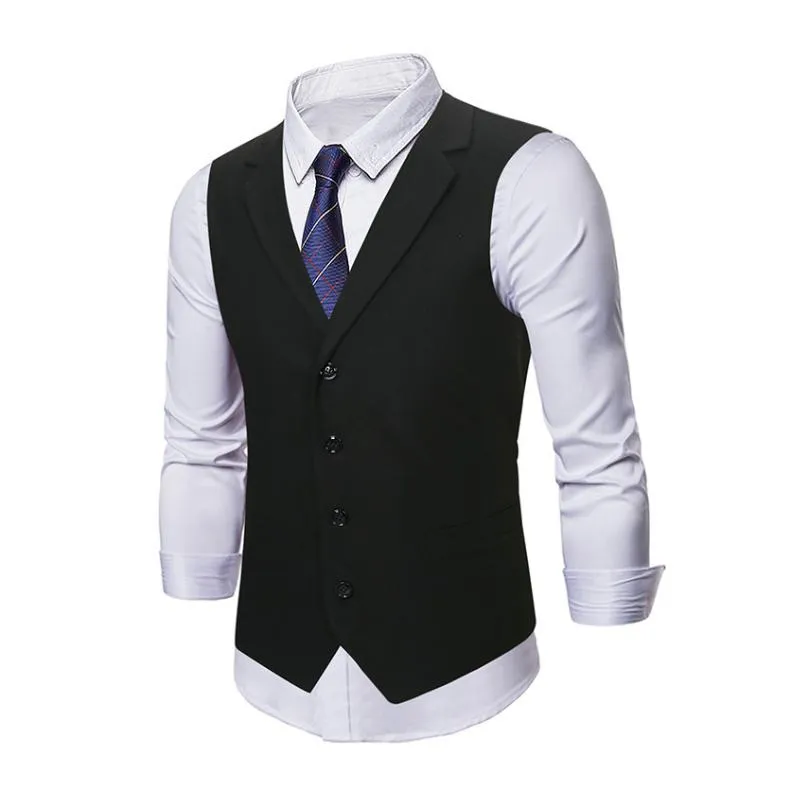 Men's Casual Notch Lapel Single-breasted Slim-fit Suit Vest (Shirt and Tie Excluded) 91085518M sold by Manly product image thumbnail 4