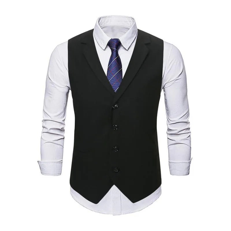 Men's Casual Notch Lapel Single-breasted Slim-fit Suit Vest (Shirt and Tie Excluded) 91085518M sold by Manly product image thumbnail 3