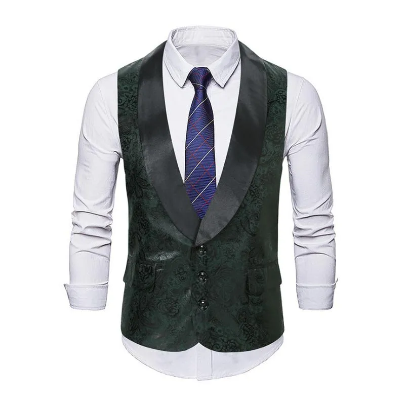 Men's Vintage Cashew Jacquard Shawl Collar Single Breasted Slim Vest (Shirt and Tie Excluded) 10867168M sold by Manly product image thumbnail 2