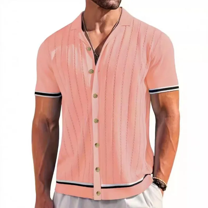Men's Casual Knitted Short-sleeved Lapel POLO Shirt 69512330X sold by Manly