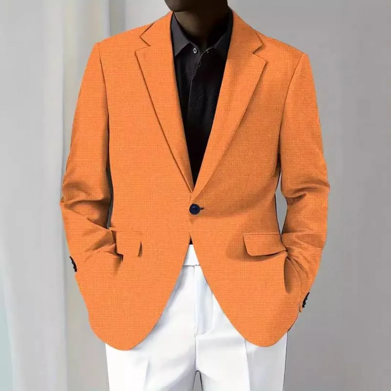 Men's Solid Color Notch Lapel One Buttons Casual Blazer 40242172Z sold by Manly product image thumbnail 5