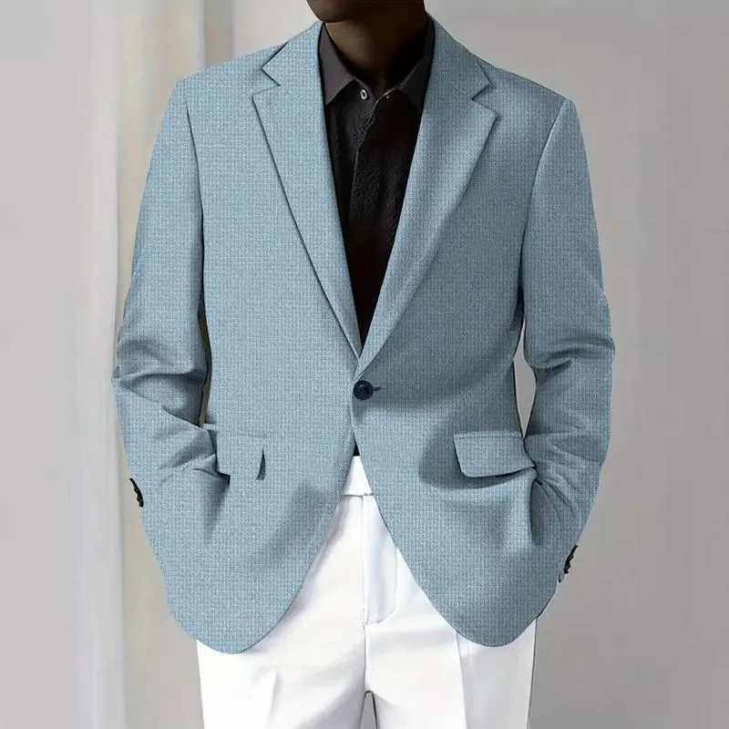 Men's Solid Color Notch Lapel One Buttons Casual Blazer 40242172Z sold by Manly product image thumbnail 3