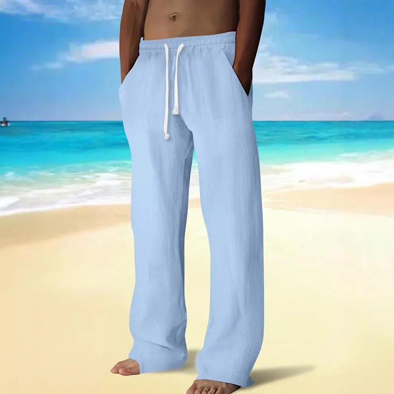 Men's Solid Color Drawstring Elastic Waist Straight Casual Pants 35597959Z sold by Manly product image thumbnail 2