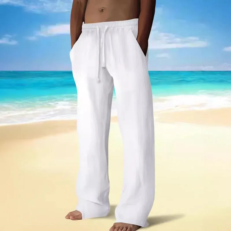 Men's Solid Color Drawstring Elastic Waist Straight Casual Pants 35597959Z sold by Manly product image thumbnail 3