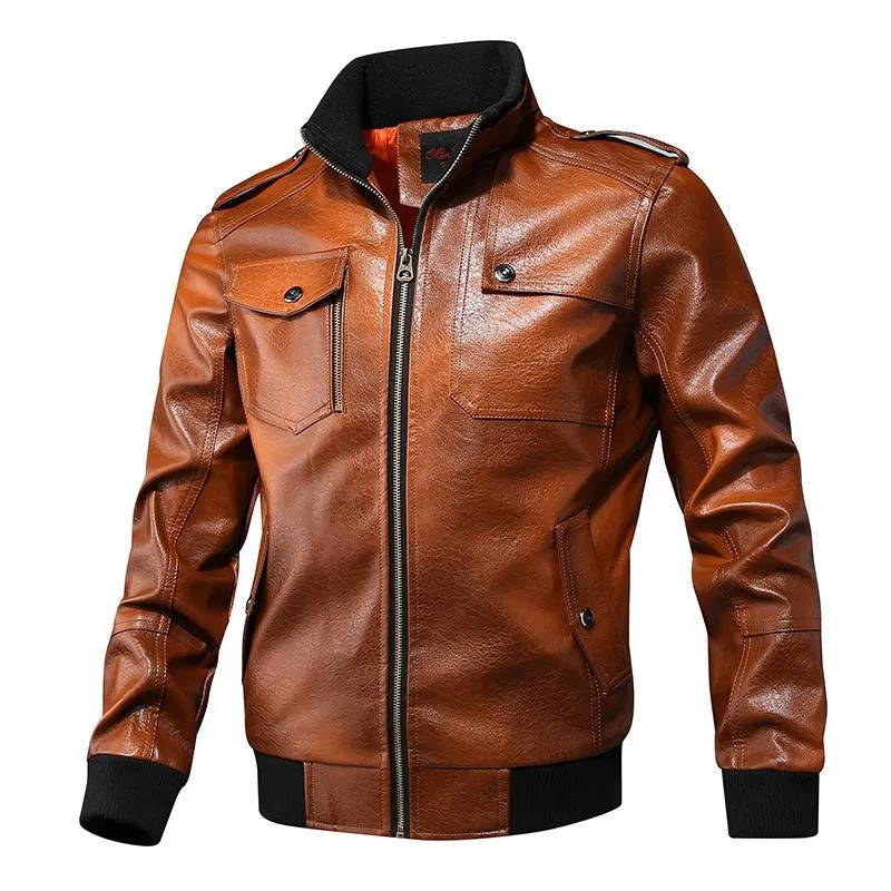 Men's PU Leather Casual Leather Jacket 15535770U sold by Manly