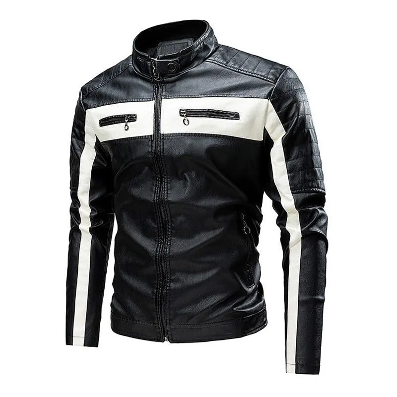 Men's Stylish Leather Motorcycle Jacket 86062197U sold by Manly