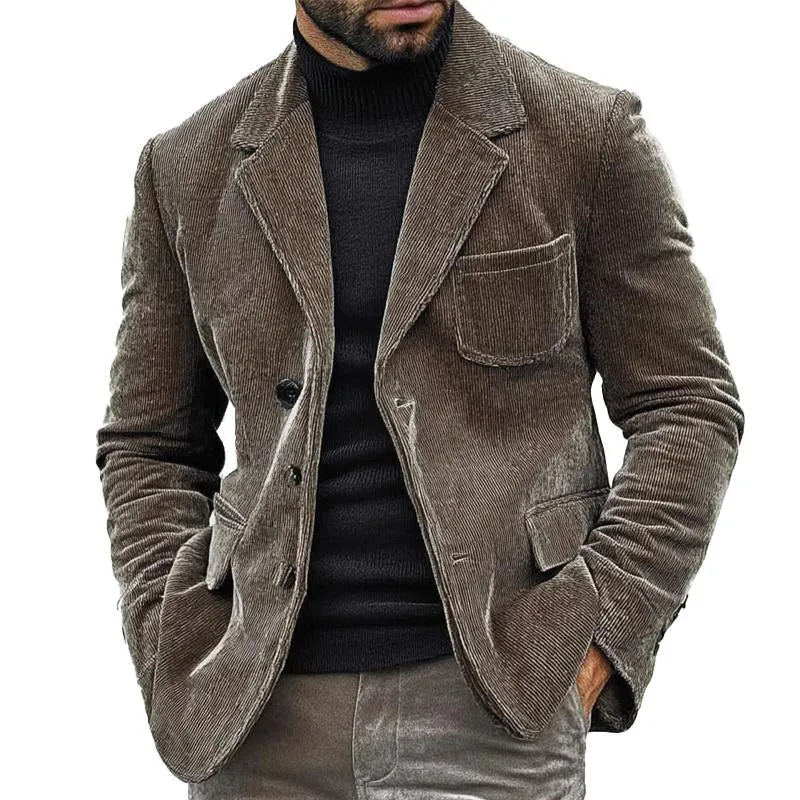 Men's Solid Corduroy Single Breasted Blazer 15838465X sold by Manly