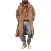 Men's Vintage Wool Blended Notched Lapel Single-Breasted Loose Long Coat 14706462M sold by Manly