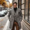 Men's Vintage Plaid Peaked Lapel Single-Breasted Slim Fit Mid-Length Trench Coat 48107804M sold by Manly