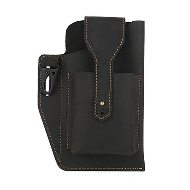 Men's Vintage Crazy Horse Leather Phone Waist Bag 64493060U sold by Manly product image thumbnail 3