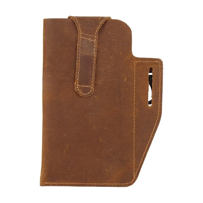 Men's Vintage Crazy Horse Leather Phone Waist Bag 64493060U sold by Manly product image thumbnail 5