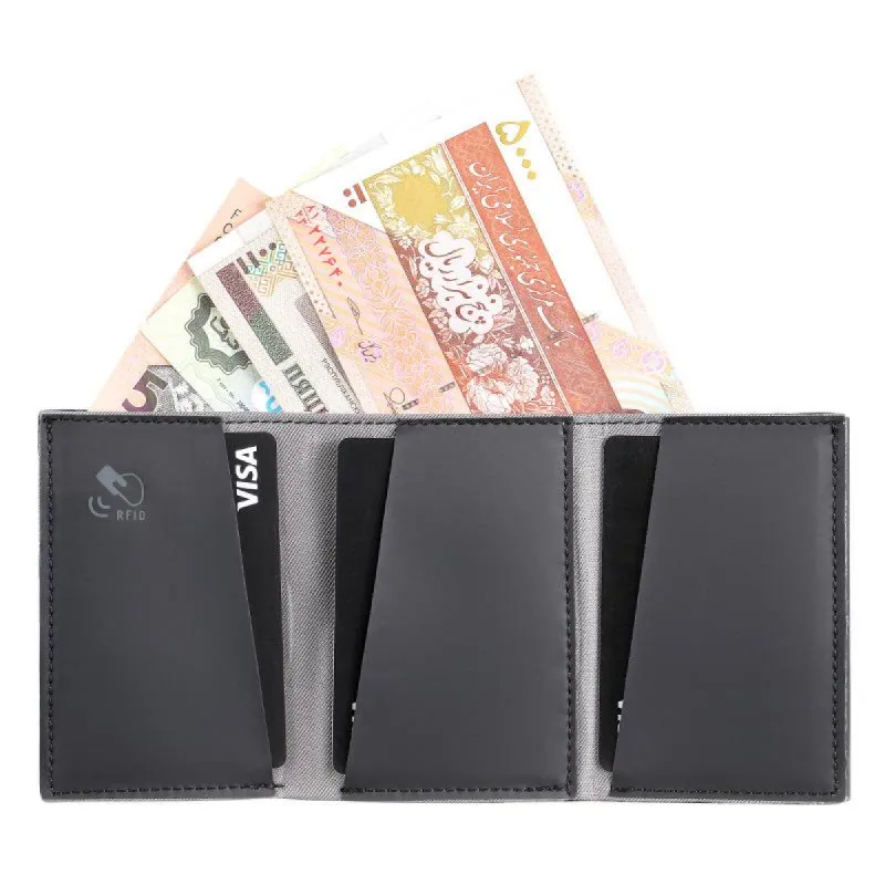 Men's Plain Leather Innovative Design Short Multi-Card Wallet 15345614U sold by Manly