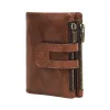 Men's Genuine Leather Double Zipper Multi-Card Slot Vintage Card Holder Wallet 58897233U sold by Manly