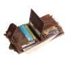 Men's Genuine Leather Double Zipper Multi-Card Slot Vintage Card Holder Wallet 58897233U sold by Manly