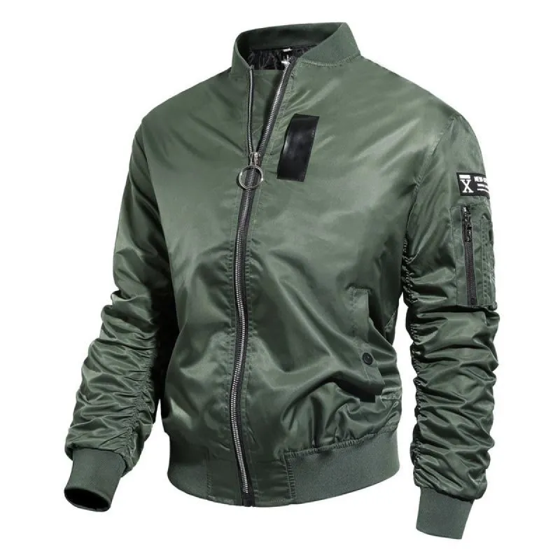 Men's Loose Aviator Fleece Baseball Jacket 10609352U sold by Manly