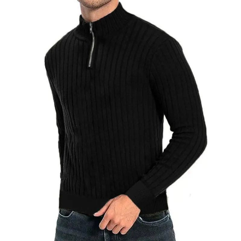 Men's Half Turtleneck Zipper Long Sleeve Sweater 14720550U sold by Manly