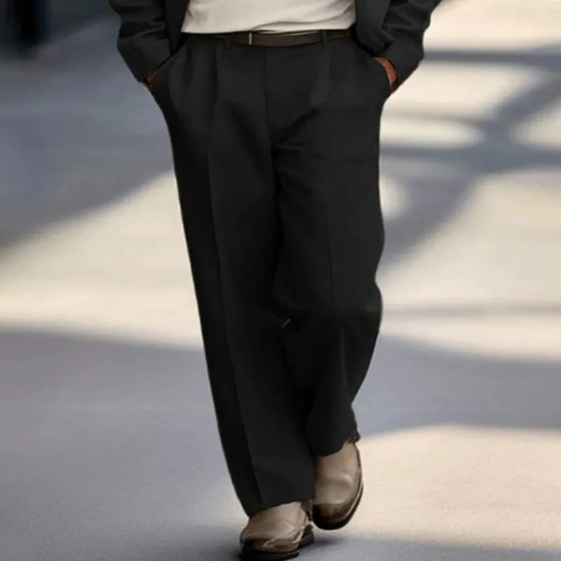 Men's Solid Color Loose Straight Suit Pants 46989607Z sold by Manly product image thumbnail 4