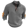 Men's Casual Colorblock Pullover Stand Collar Long Sleeve Sweater 38669811Y sold by Manly