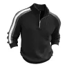 Men's Casual Colorblock Zipper Stand Collar Long Sleeve Sweater 05778117Y sold by Manly