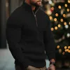 Men's Vintage Cable Zipper Stand Collar Long Sleeve Sweater 01885765Y sold by Manly