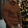 Men's Vintage Cable Zipper Stand Collar Long Sleeve Sweater 01885765Y sold by Manly