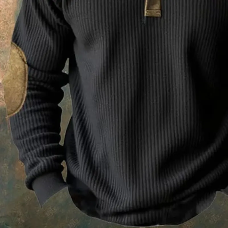 Men's Casual Colorblock Henley Collar Long Sleeve Sweatshirt 97391370Y sold by Manly product image thumbnail 3