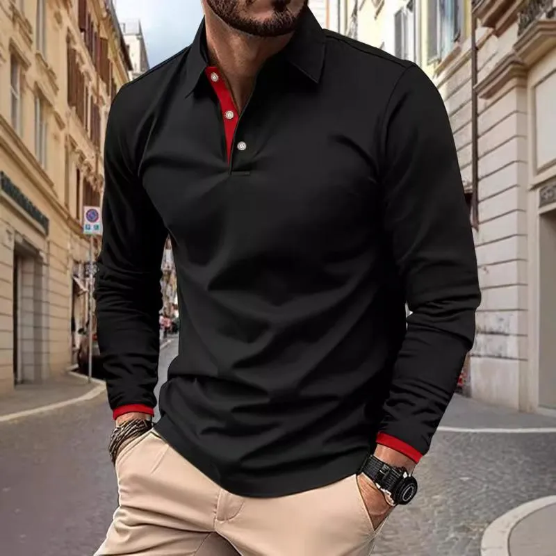 Men's Casual Colorblock Long Sleeve Polo Shirt 46986064Y sold by Manly product image thumbnail 2