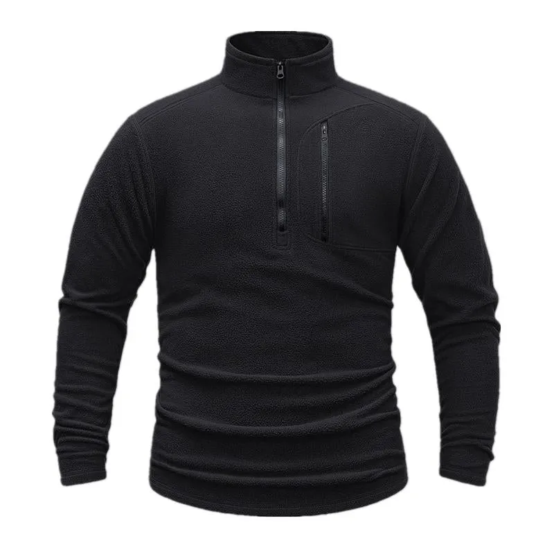 Men's Tactical Outdoor Polar Fleece Solid Color Stand Collar Sweatshirt 49103464X sold by Manly product image thumbnail 4