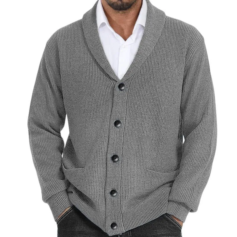 Men's Solid Color Lapel Casual Knitted Cardigan 56270297X sold by Manly product image thumbnail 4