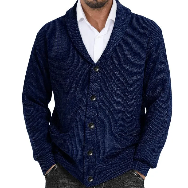 Men's Solid Color Lapel Casual Knitted Cardigan 56270297X sold by Manly product image thumbnail 3