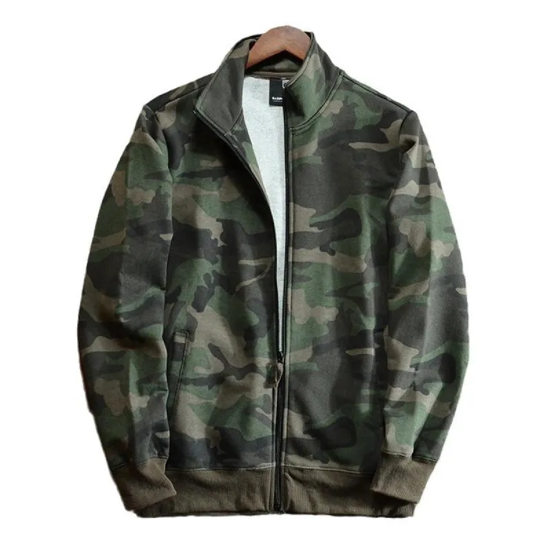Men's Vintage Camouflage Stand Collar Zip-Up Jacket 45465127X sold by Manly