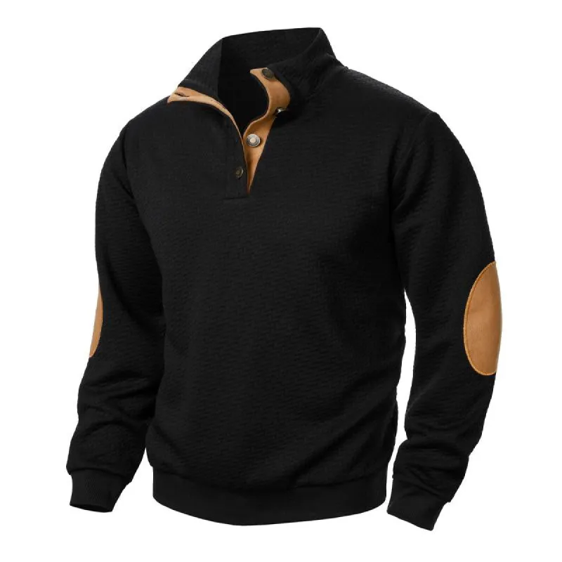 Men's Stand Collar Colorblock Casual Jacquard Sweatshirt 29854596X sold by Manly