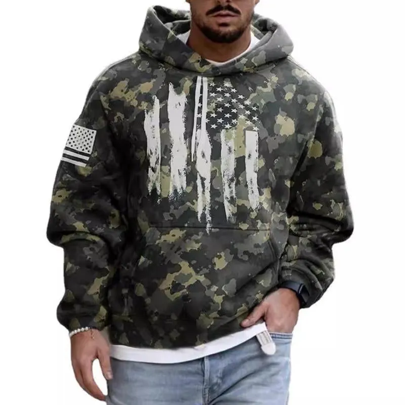 Men's Outdoor Camouflage Print Hoodie 17627578X sold by Manly