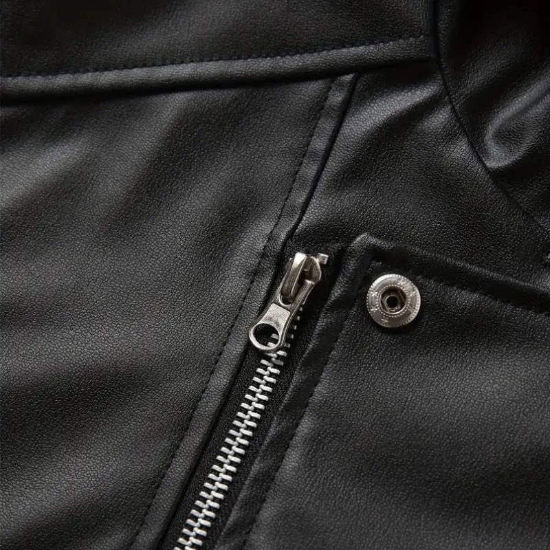 Men's Vintage Leather Zip-Up Biker Hooded Vest 42810922M sold by Manly product image thumbnail 4