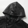 Men's Vintage Leather Zip-Up Biker Hooded Vest 42810922M sold by Manly