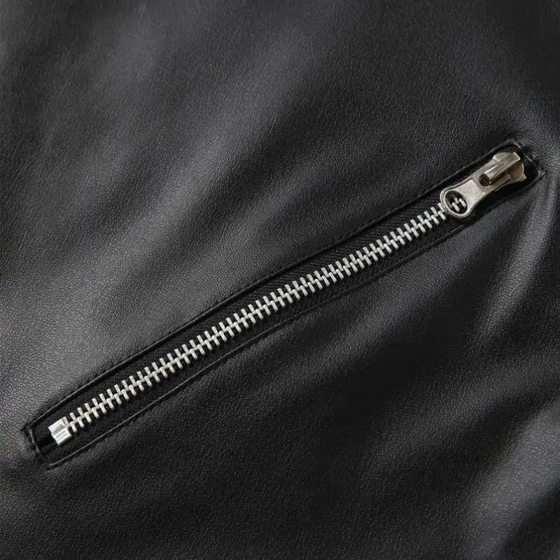 Men's Vintage Leather Zip-Up Biker Hooded Vest 42810922M sold by Manly product image thumbnail 5