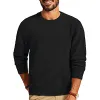 Men's Solid Color Plush Round Neck Long Sleeve Sweatshirt 48577116Y sold by Manly