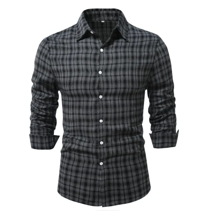 Men's Casual Brushed Plaid Long Sleeve Shirt 82349233Y sold by Manly