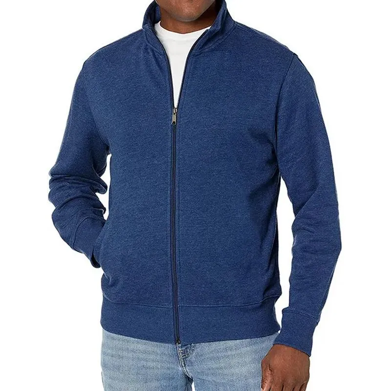 Men's Solid Zip-Up Stand Collar Sweatshirt Jacket 36406582Y sold by Manly product image thumbnail 3