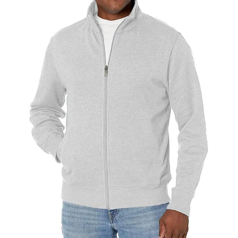 Men's Solid Zip-Up Stand Collar Sweatshirt Jacket 36406582Y sold by Manly product image thumbnail 5