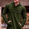 Men's Autumn and Winter Casual Solid Color Stitching Drawstring Long Sleeve Hoodie 58453116U sold by Manly