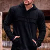 Men's Autumn and Winter Casual Solid Color Stitching Drawstring Long Sleeve Hoodie 58453116U sold by Manly