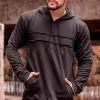 Men's Autumn and Winter Casual Solid Color Stitching Drawstring Long Sleeve Hoodie 58453116U sold by Manly