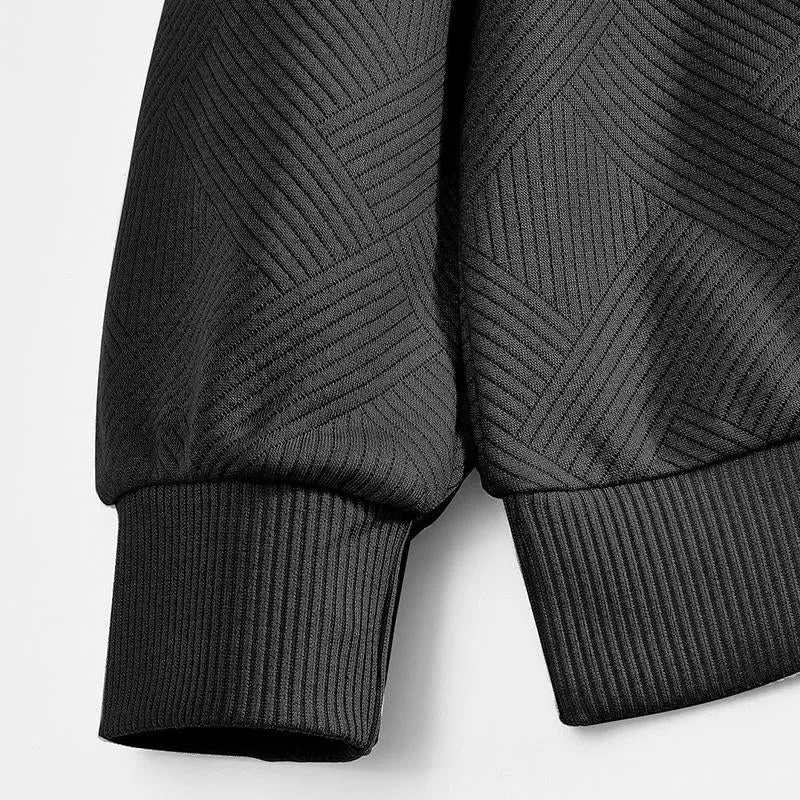 Men's Retro Jacquard Lapel Half Zip Long Sleeve Sweatshirt 98326683U sold by Manly product image thumbnail 4