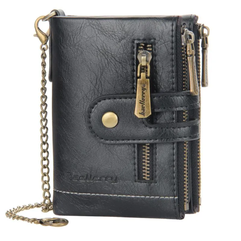 Men's Short Retro Double Zipper Multi-Card Wallet 21870624U sold by Manly