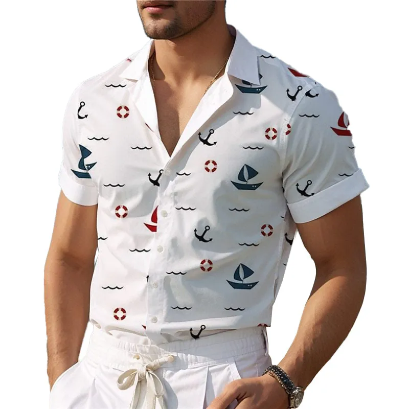 Men's Hawaiian Print Short Sleeve Shirt 53356577X sold by Manly